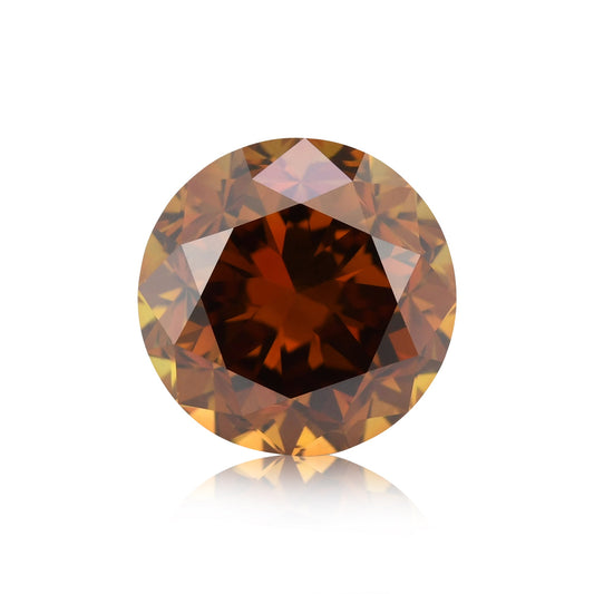 2,85 Karat, Fancy Deep Brown Orange, runder Brillant, SI2, GIA