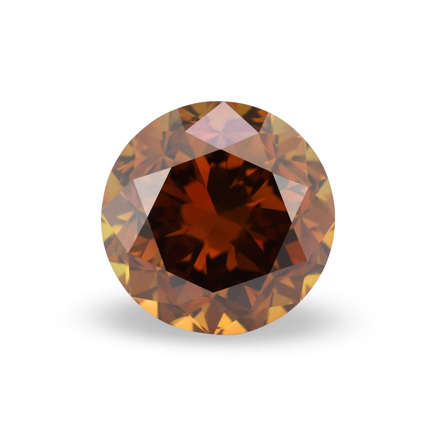 2.85 Carat Fancy Deep Brown Orange Round Brilliant Diamond SI2 GIA