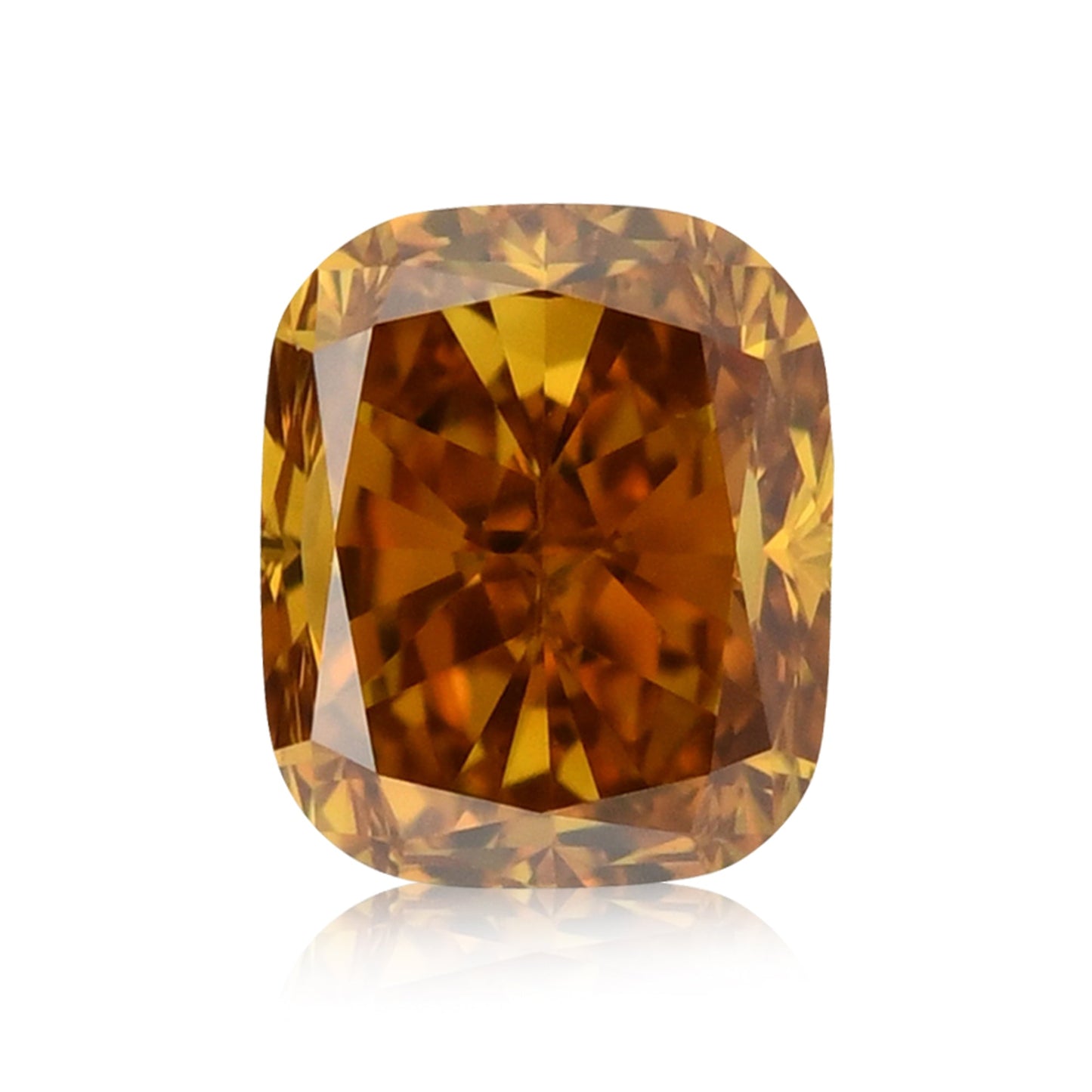 0.53 Carat Fancy Deep Brownish Yellowish Orange Cushion Diamond VS1 GIA