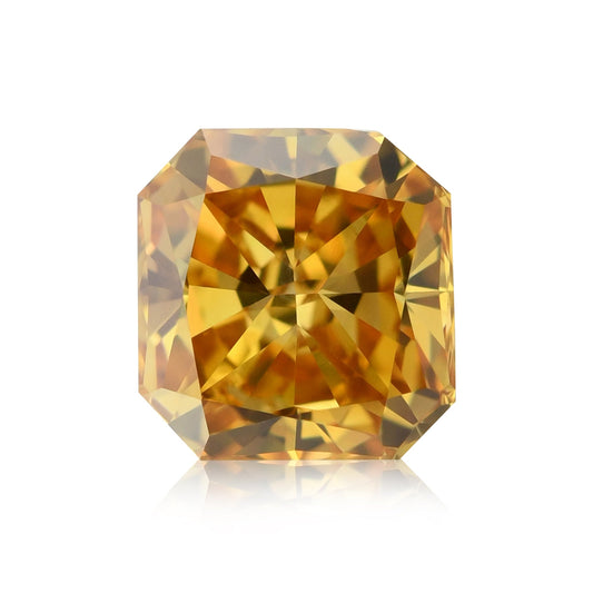 0.62 Carat Fancy Deep Yellow Orange Radiant Diamond SI1 GIA