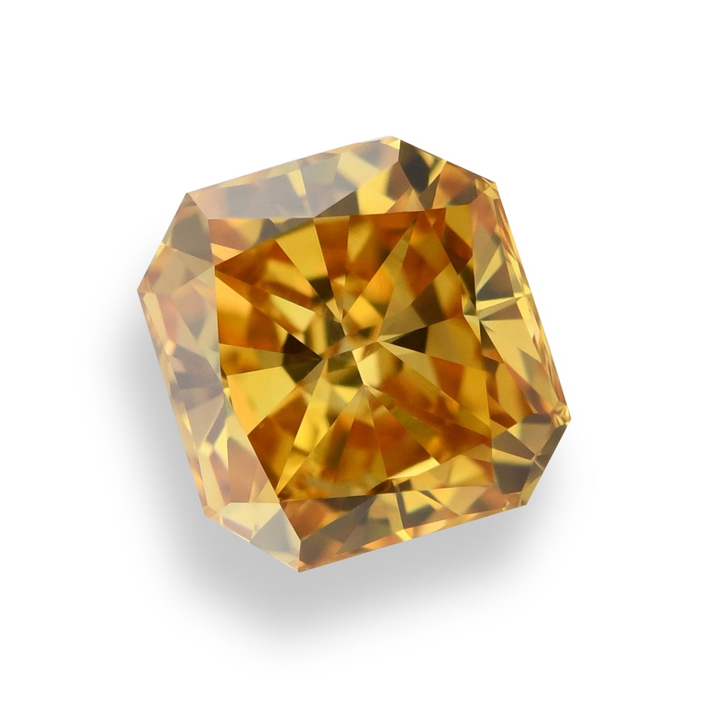 0.62 Carat Fancy Deep Yellow Orange Radiant Diamond SI1 GIA