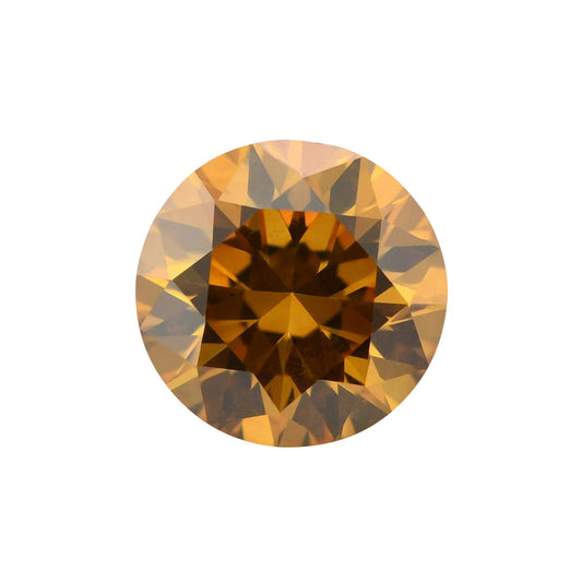 0.54 Carat Fancy Deep Yellow Orange Round Brilliant Diamond SI2 GIA