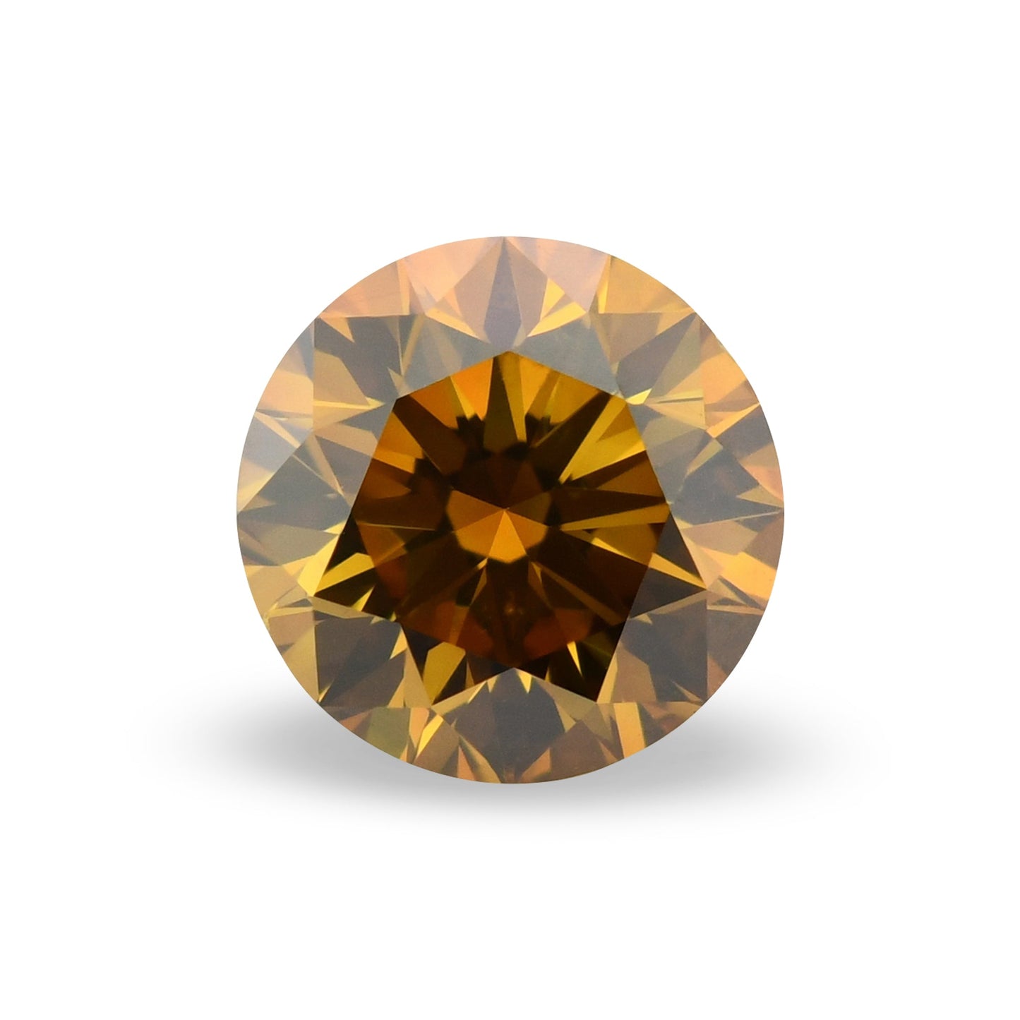 1.14 Carat Fancy Deep Brownish Yellowish Orange Round Brilliant Diamond SI2 GIA