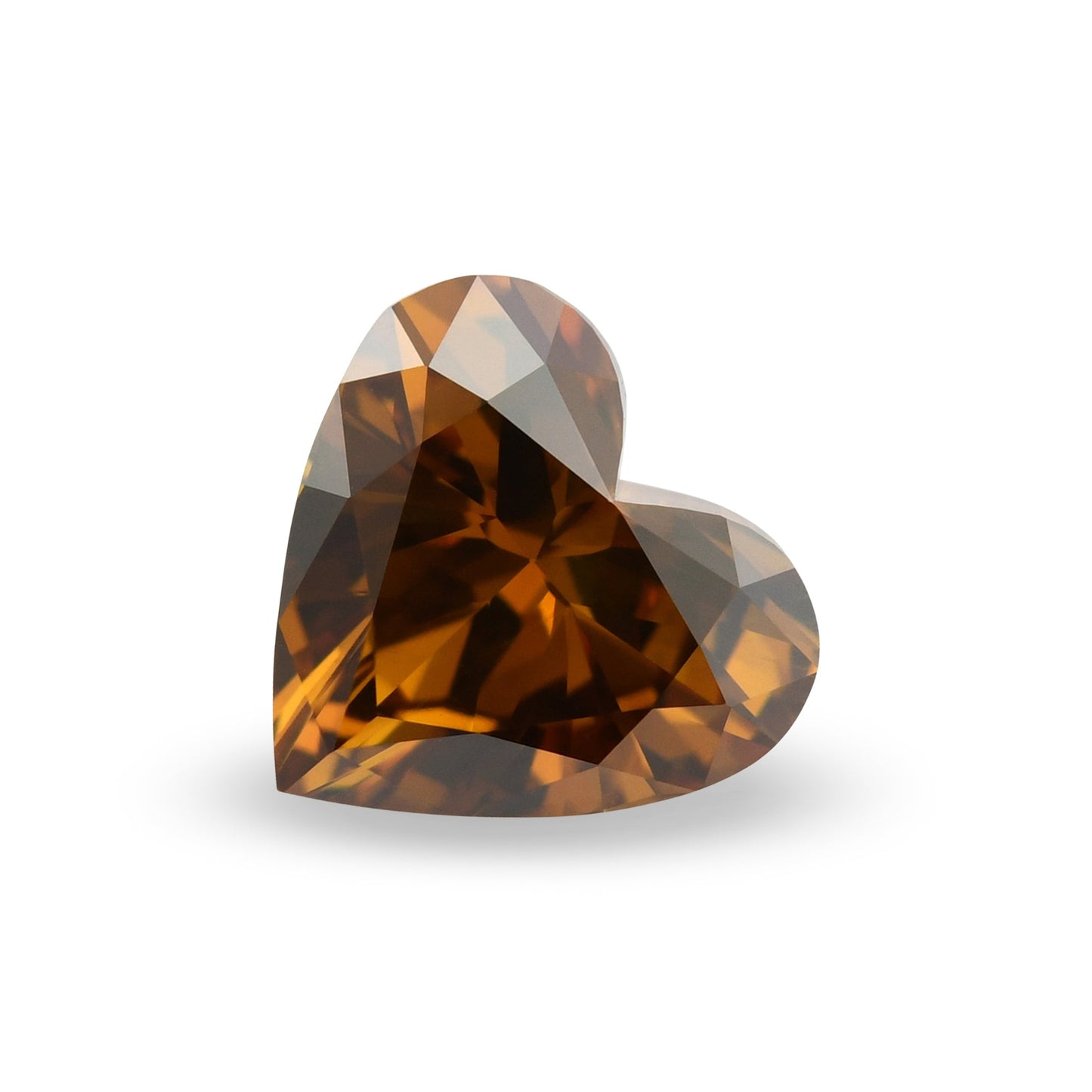 0.73 Carat Fancy Deep Brownish Yellowish Orange HEART Diamond SI2 GIA