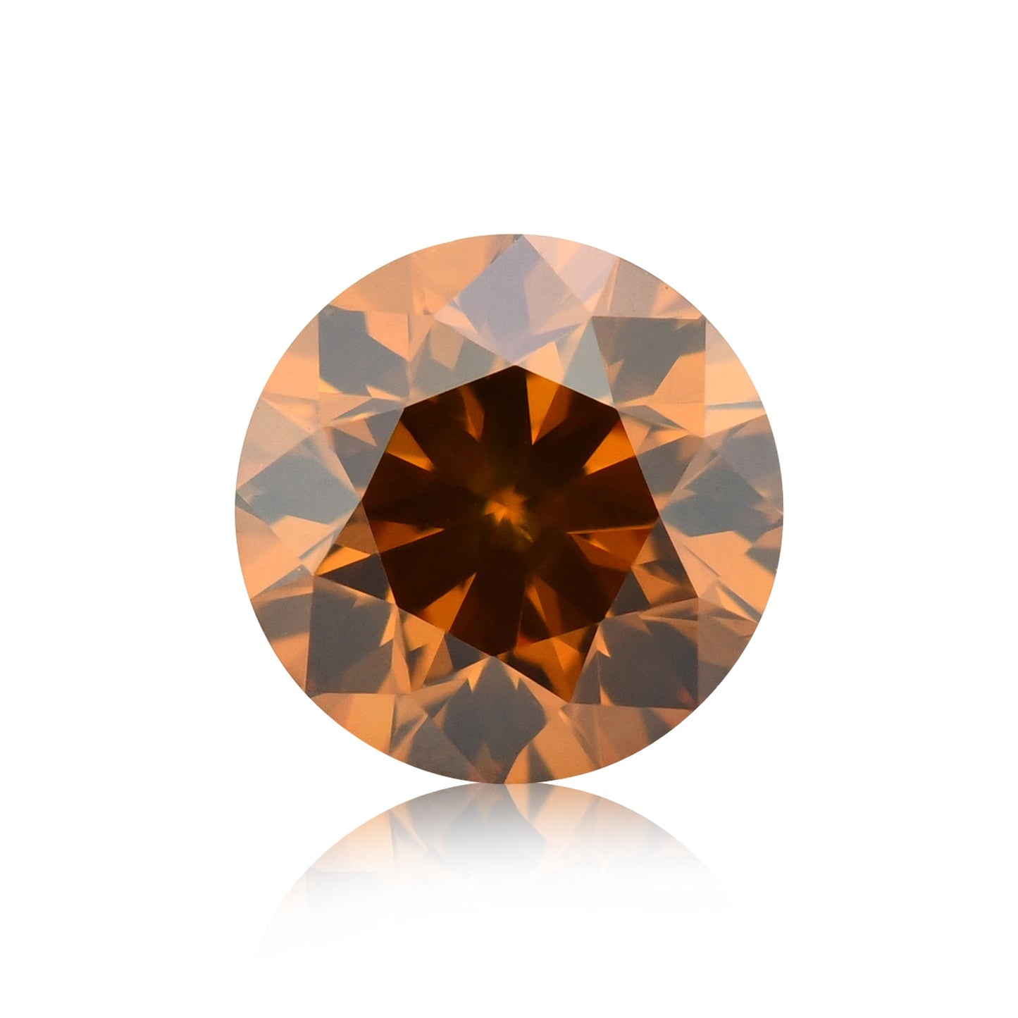 0.46 Carat Fancy Deep Yellowish Orange Round Brilliant Diamond SI2 GIA