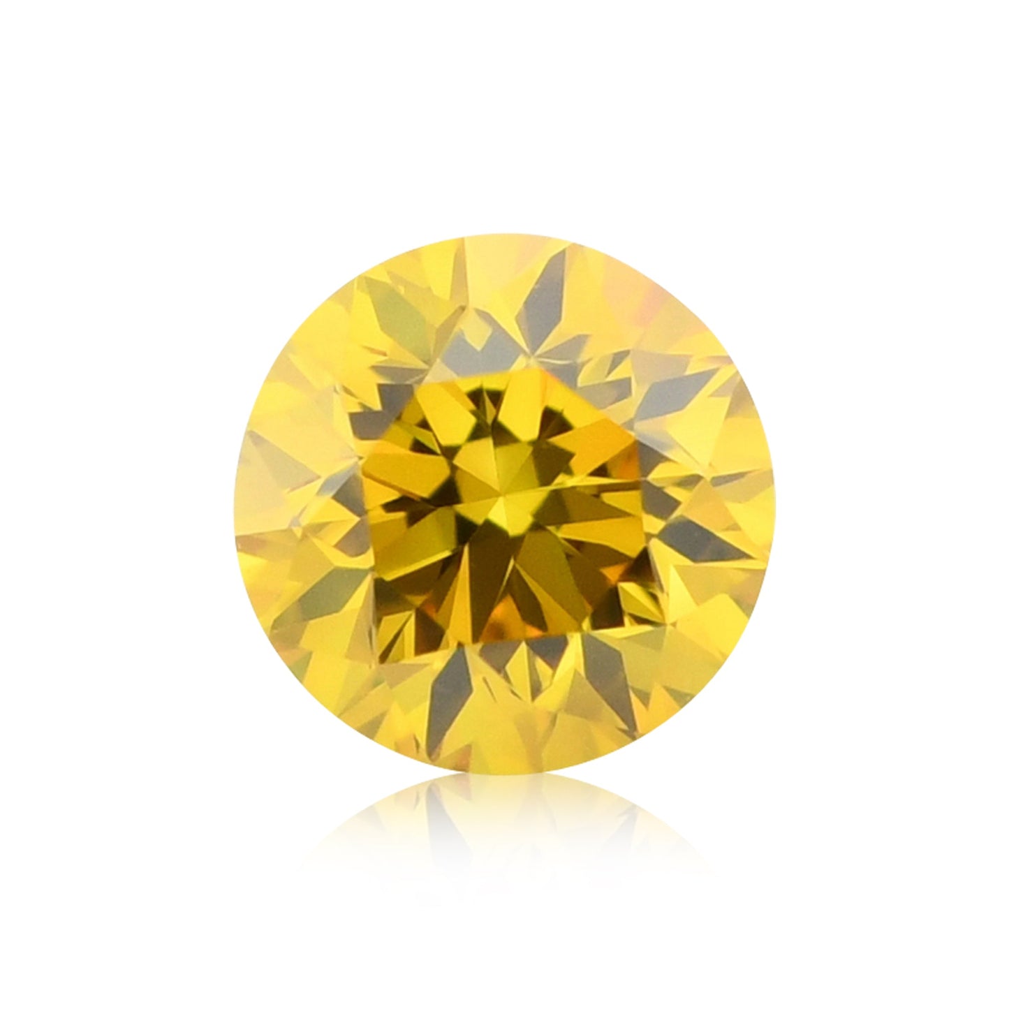 0.20 Carat Fancy Vivid Orangy Yellow Round Brilliant Diamond VVS1 GIA
