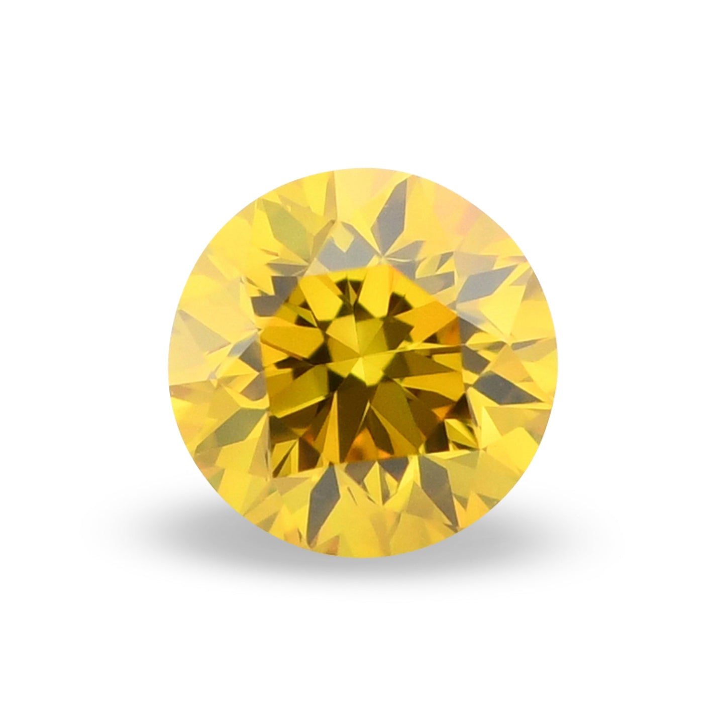 0.20 Carat Fancy Vivid Orangy Yellow Round Brilliant Diamond VVS1 GIA