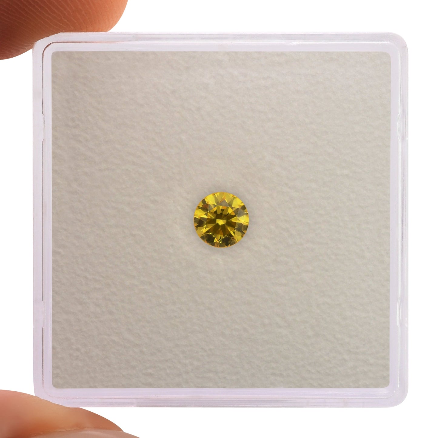 0.26 Carat Fancy Vivid Yellow Round Brilliant Diamond VVS2 GIA
