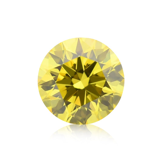 0,26 Karat Fancy Vivid Yellow Brillant, runder Diamant, VVS2, GIA