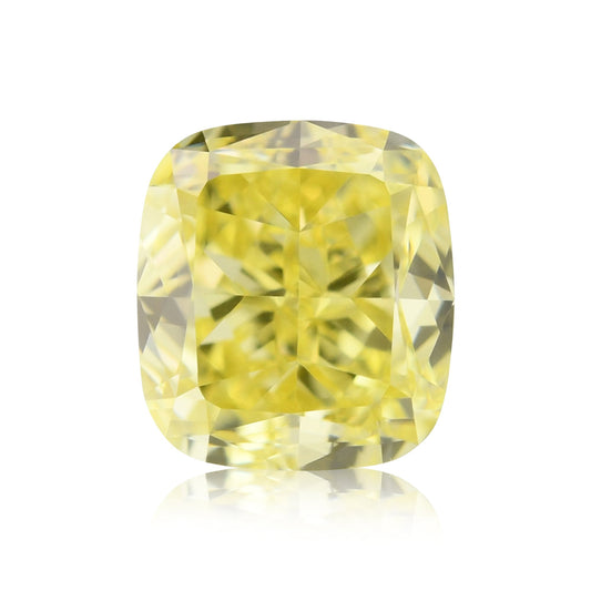 0.76 Carat Fancy Intense Yellow Cushion Diamond VS2 GIA