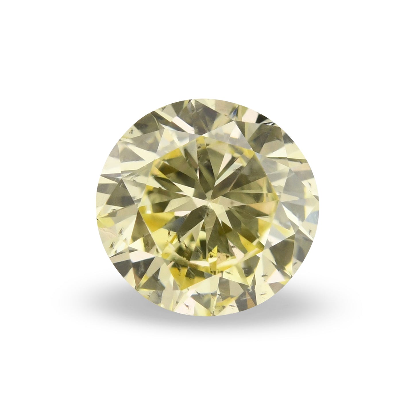 0.95 Carat Fancy Light Yellow Round Brilliant Diamond SI2 GIA