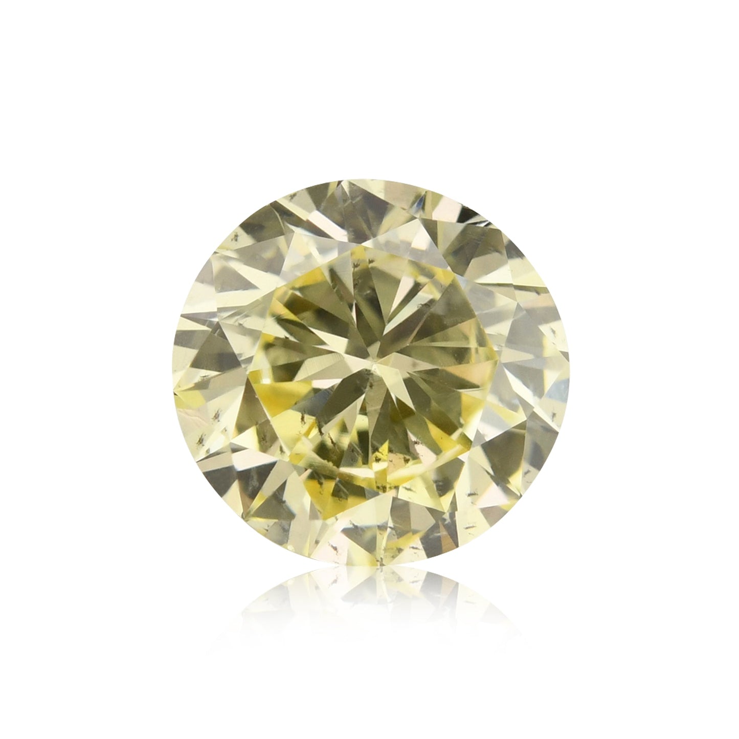 0.95 Carat Fancy Light Yellow Round Brilliant Diamond SI2 GIA