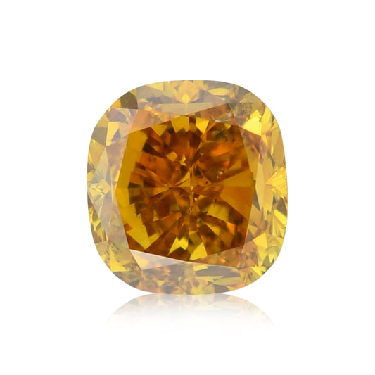 1,04 Karat Fancy Deep Yellow Orange Cushion Diamond GIA