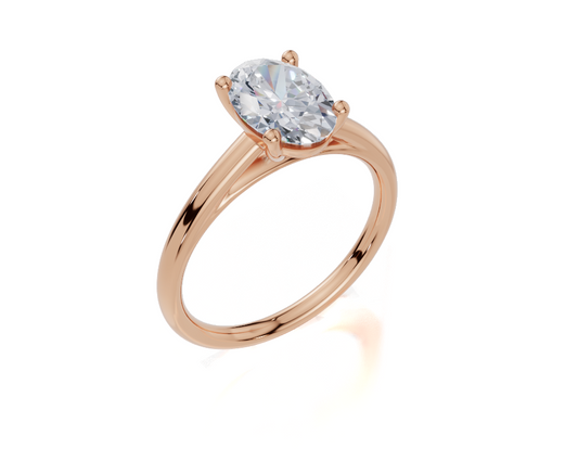 18ct Oval 1.50Carat D/E/F-LG VS/VVS Cathedral Plain 4Pr  Diamond Ring