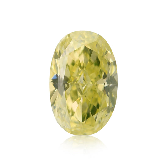 0.72 Carat Fancy Greenish Yellow Oval Diamond SI2 GIA