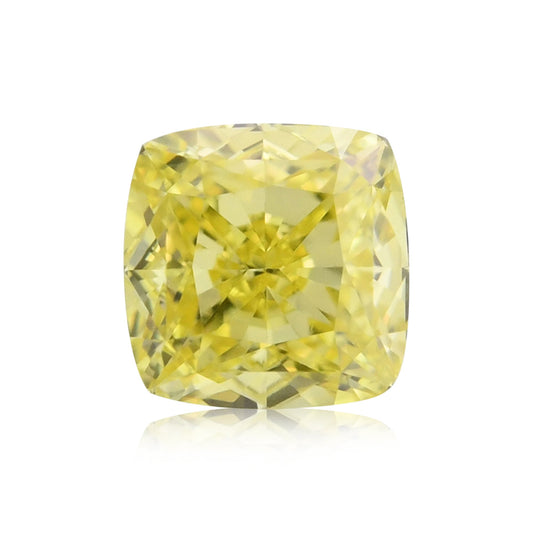 0,42 Karat Fancy Intense Yellow Cushion Diamond VVS1 GIA
