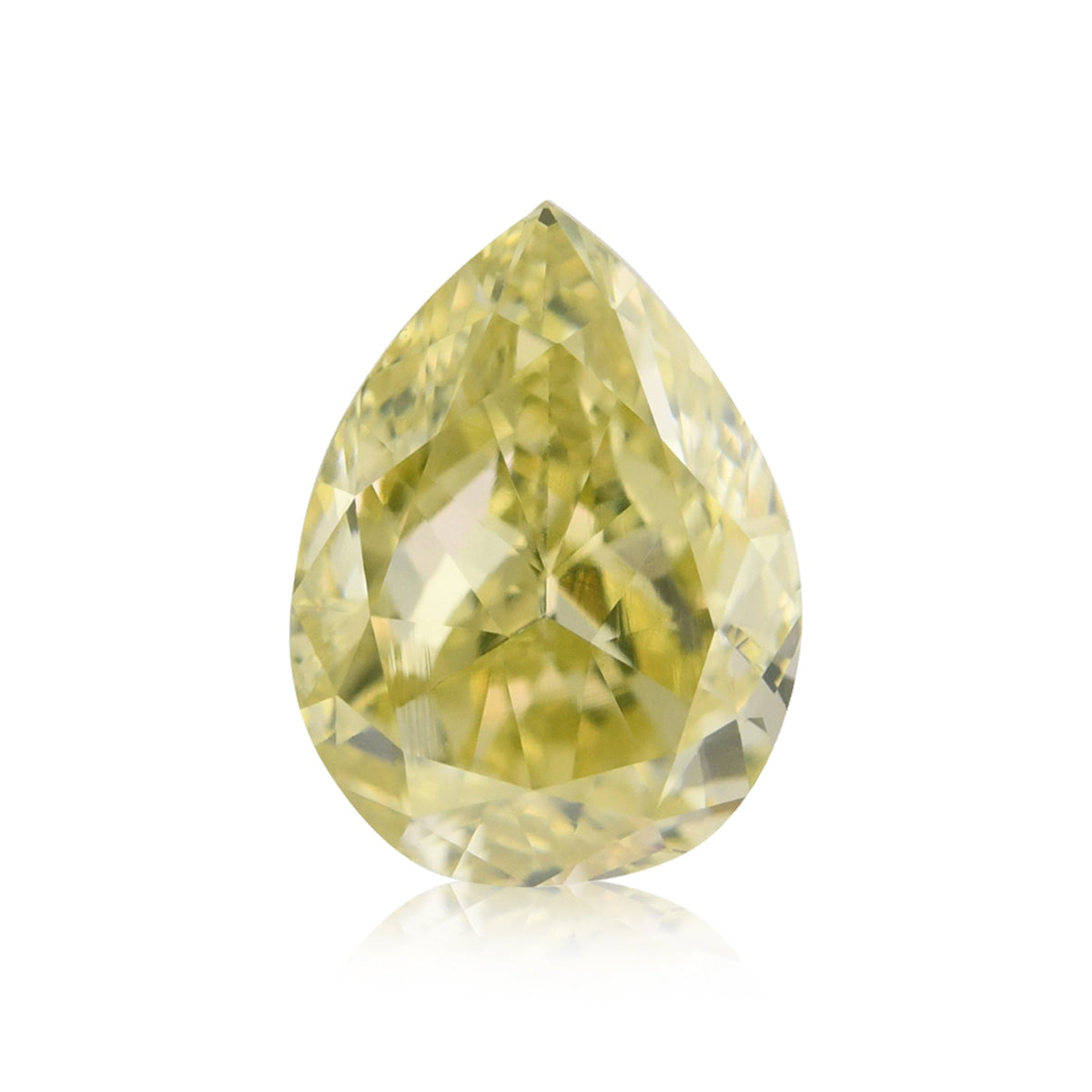 0,89 Karat Fancy Grünlich Gelber Birnenförmiger Diamant VS1 GIA