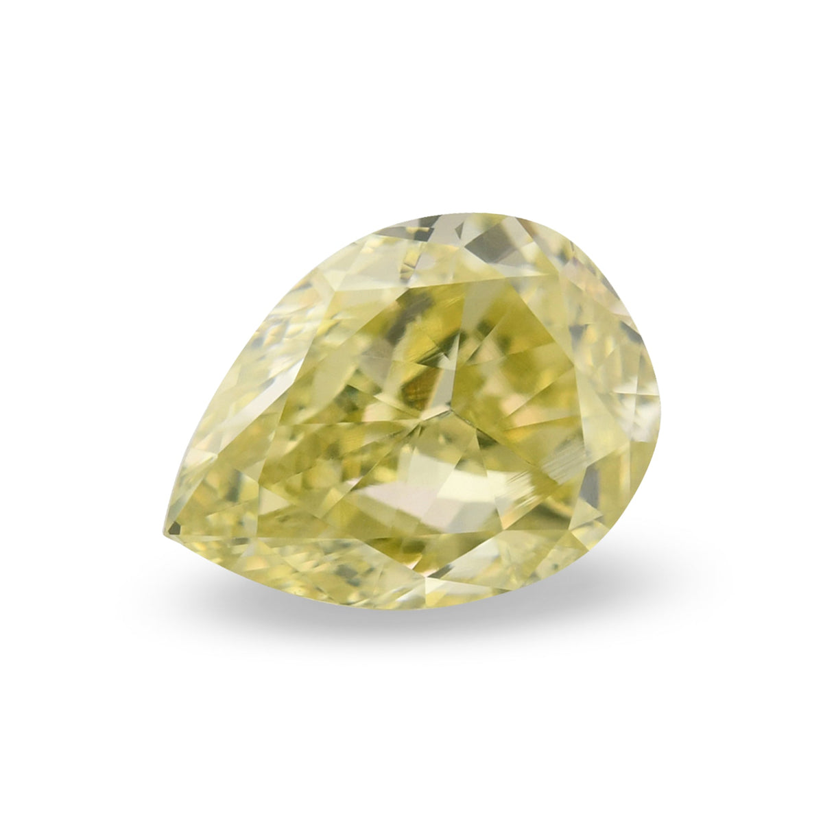 0,89 Karat Fancy Grünlich Gelber Birnenförmiger Diamant VS1 GIA