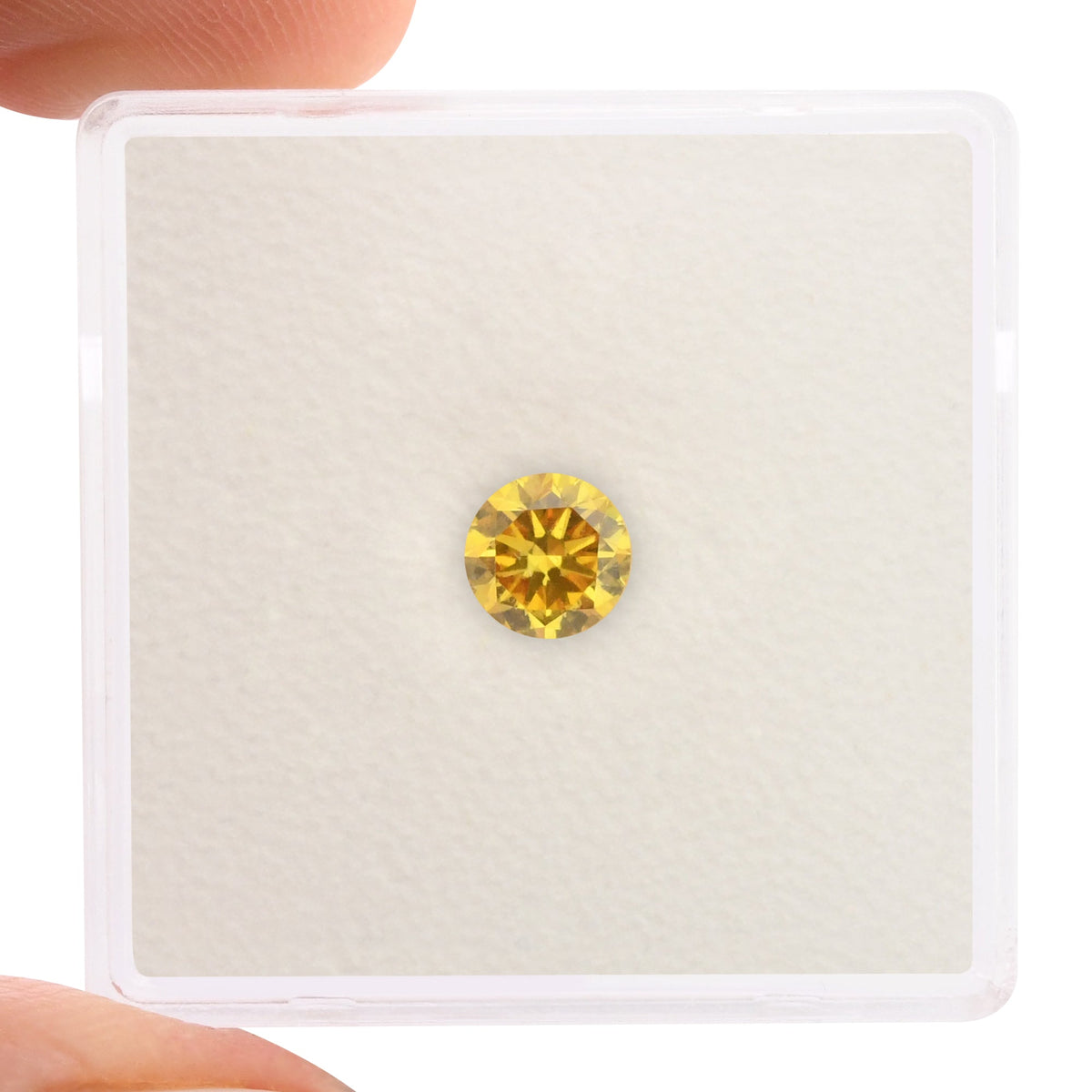 0,50 Karat Fancy Vivid Orange Yellow Brillant, runder Diamant, VS2 GIA