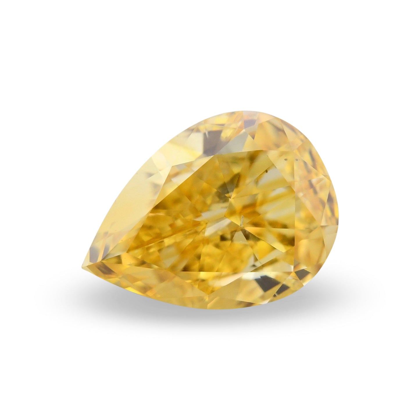 0,55 Karat Fancy Intense Yellow Orange Birnenförmiger Diamant VS2 GIA