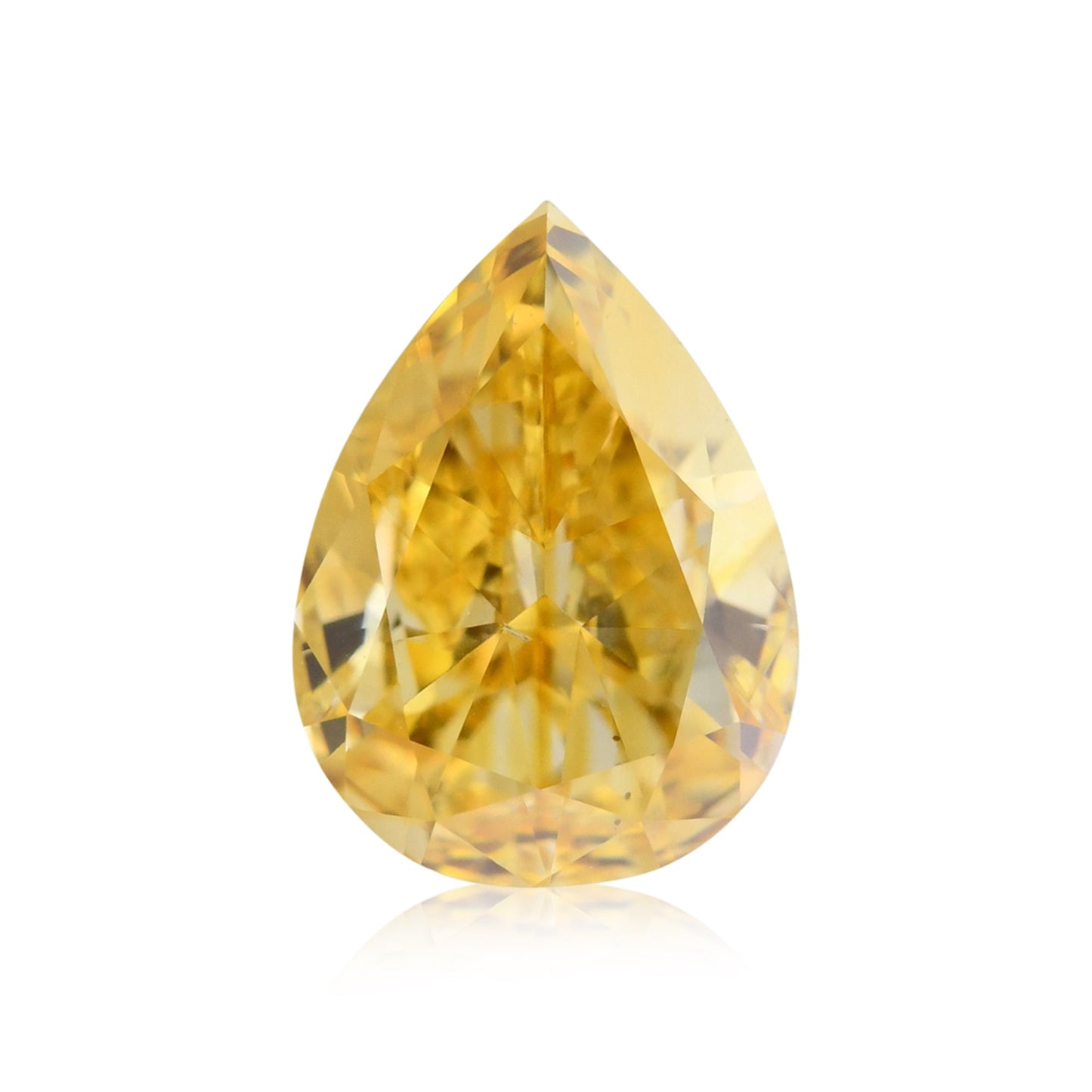 0,55 Karat Fancy Intense Yellow Orange Birnenförmiger Diamant VS2 GIA