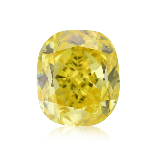 0,44 Karat Fancy Vivid Yellow Cushion Diamond VVS1 GIA