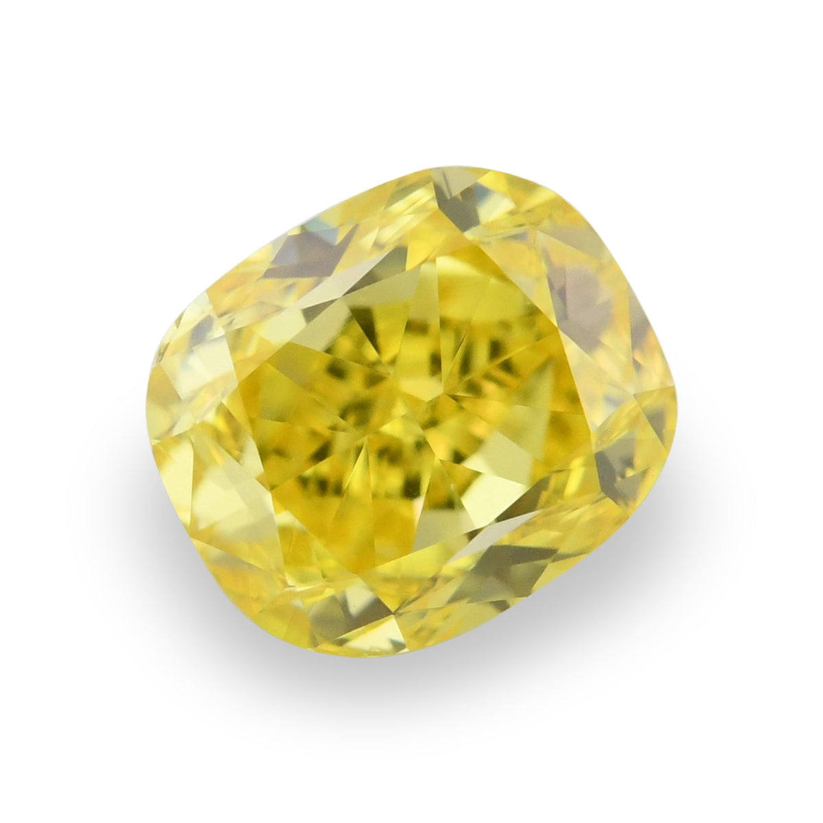 0,44 Karat Fancy Vivid Yellow Cushion Diamond VVS1 GIA