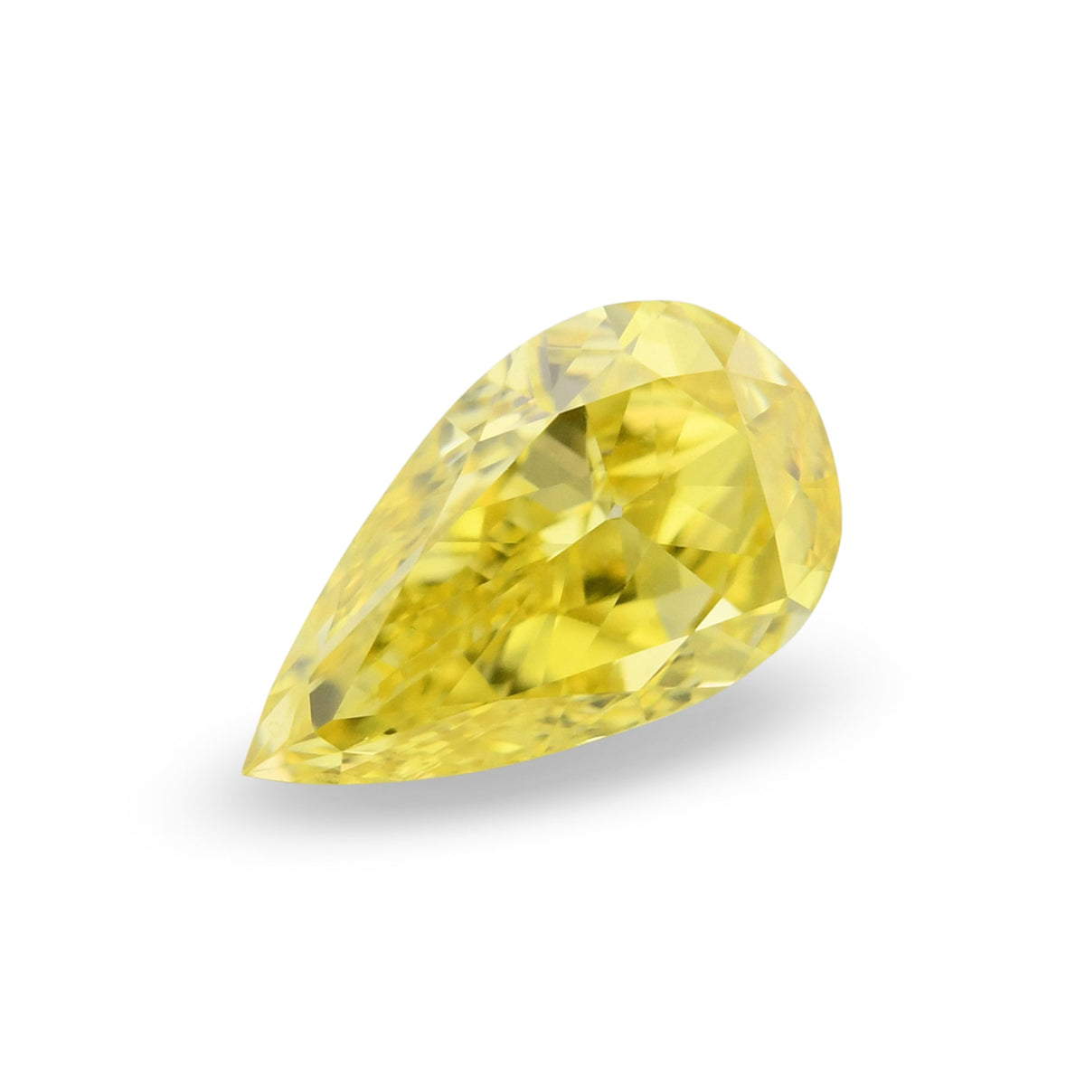 0,45 Karat Fancy Vivid Yellow Birnenförmiger Diamant VS2 GIA