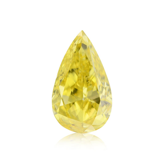 0,45 Karat Fancy Vivid Yellow Birnenförmiger Diamant VS2 GIA