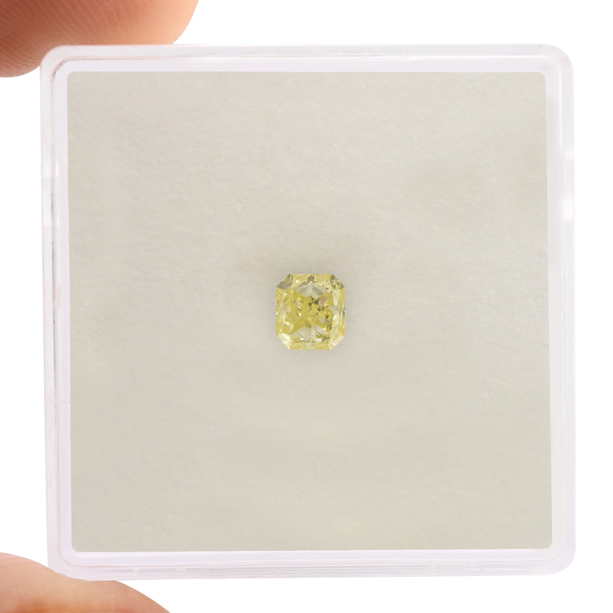 0.38 Carat Fancy Yellow Radiant Diamond (VS2)
