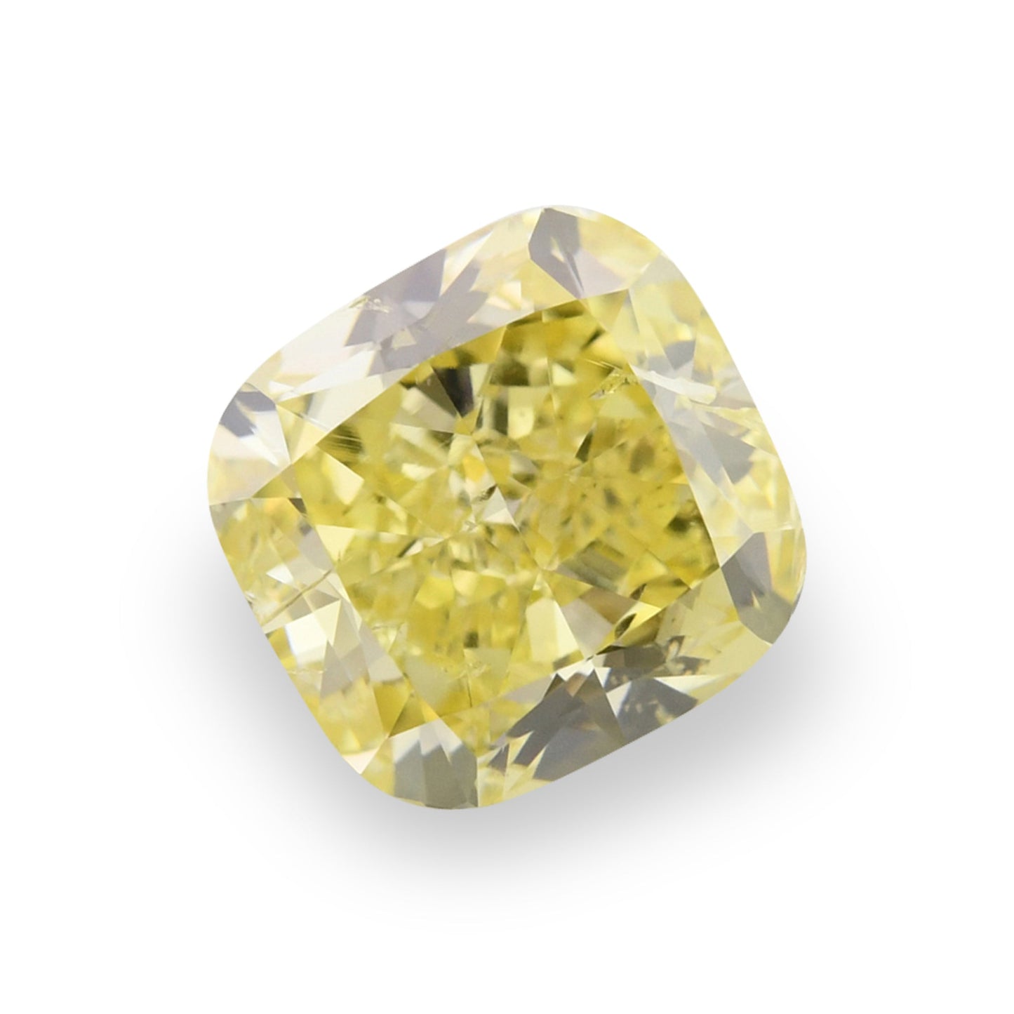 1,82 Karat Fancy Intense Yellow Cushion Diamond (I1) GIA