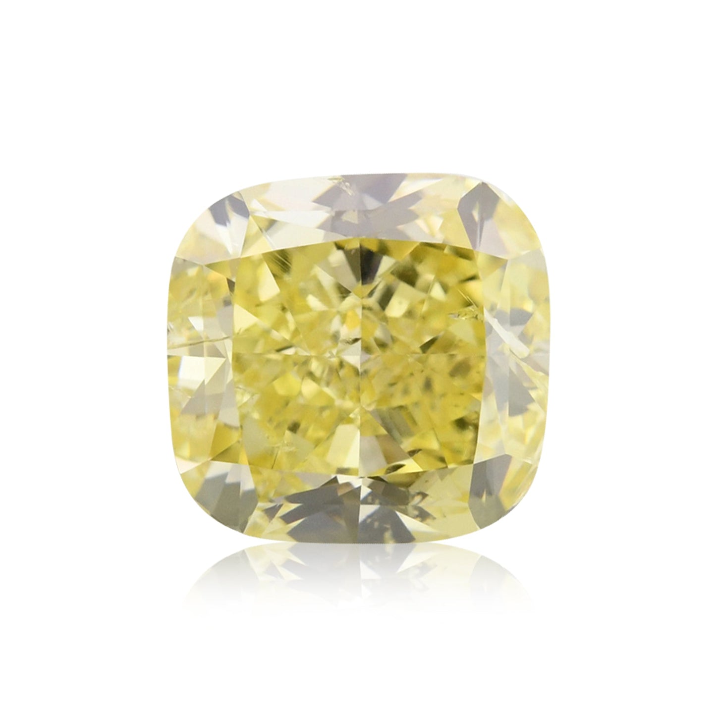 1,82 Karat Fancy Intense Yellow Cushion Diamond (I1) GIA