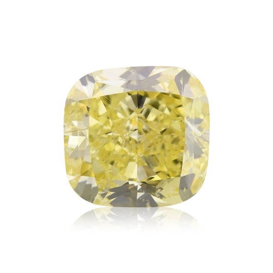 1,82 Karat Fancy Intense Yellow Cushion Diamond (I1) GIA
