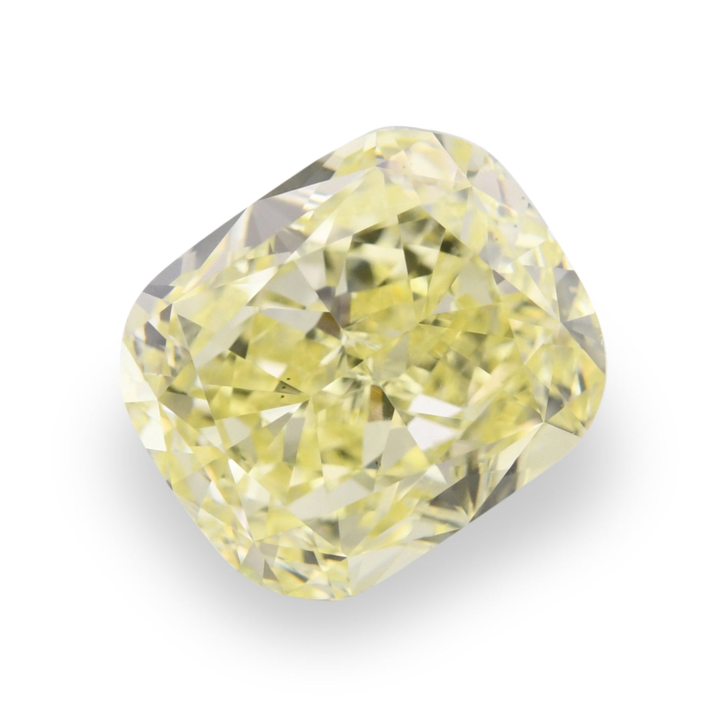 1,94 Karat Fancy Light Yellow Cushion Diamond VS2 GIA