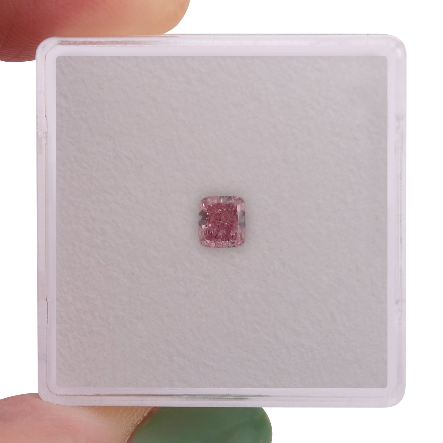 0,30 Karat Fancy Intense Purplish Pink Cushion Diamond SI1 GIA