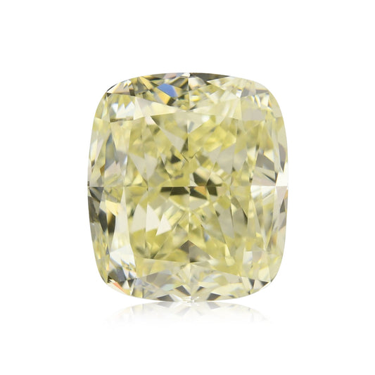 3,01 Karat Fancy Light Yellow Cushion Diamond VVS2 GIA