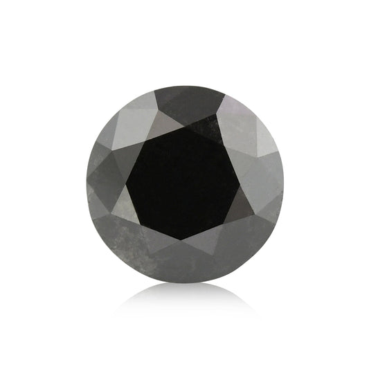 0.69 Carat Fancy Black Round Brilliant Diamond  GIA