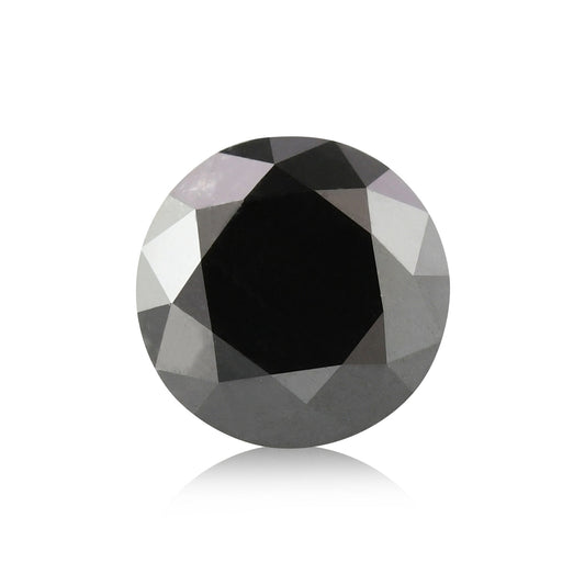 0.74 Carat Fancy Black Round Brilliant Diamond  GIA