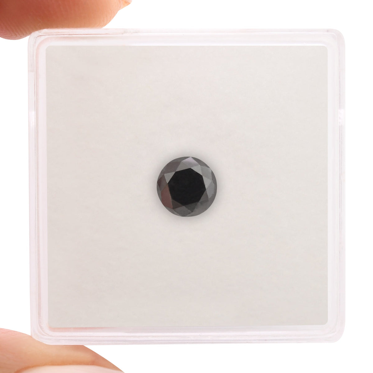 0.67 Carat Fancy Black Round Brilliant Diamond  GIA