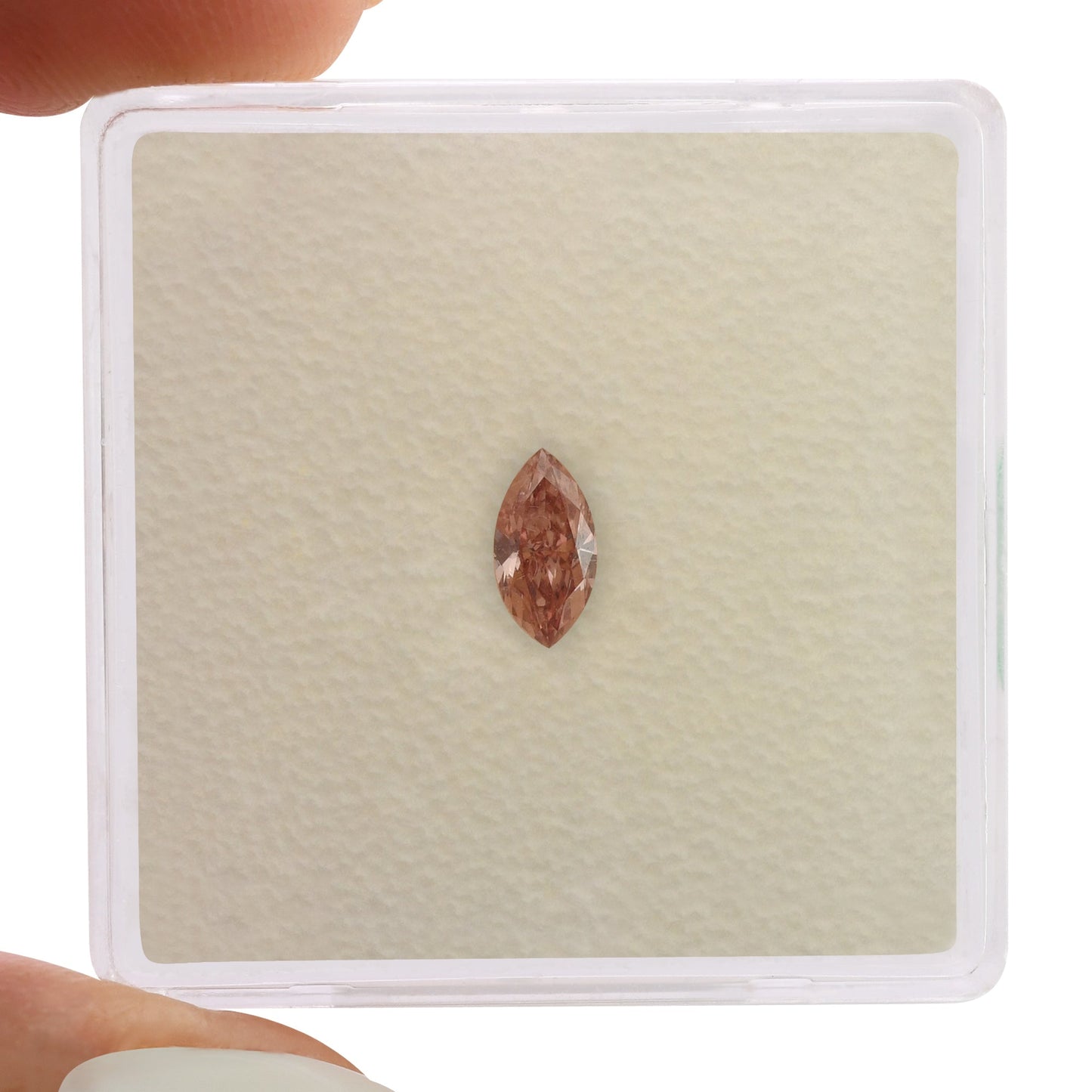 0.30 Carat Fancy Intense Orangy Pink Marquise Diamond I1 GIA