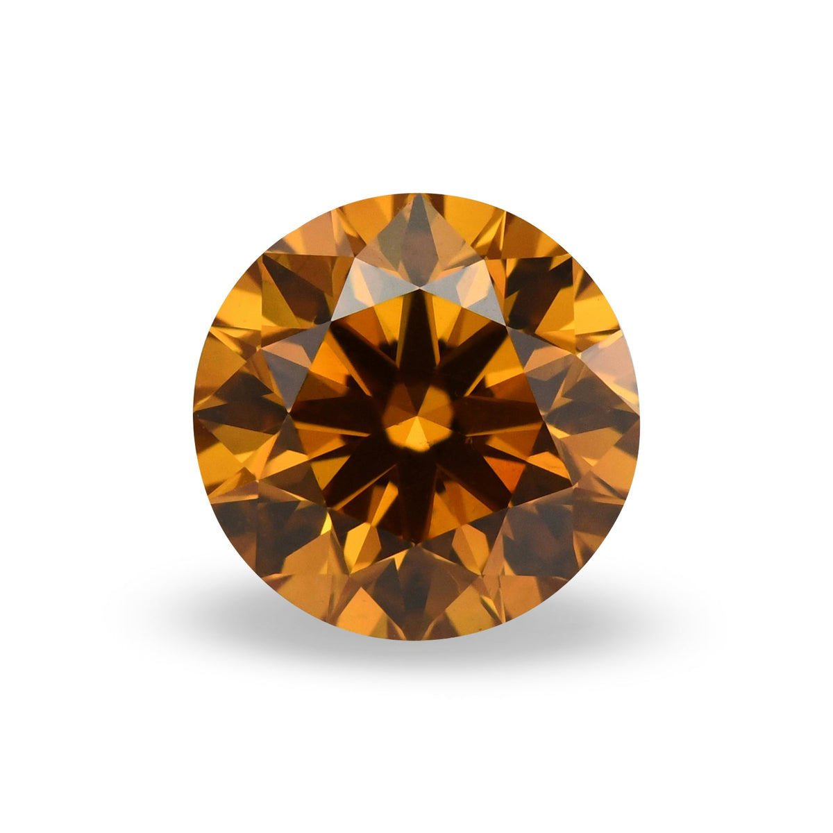 1.07 Carat Fancy Deep Yellowish Orange Round Diamond SI2 GIA