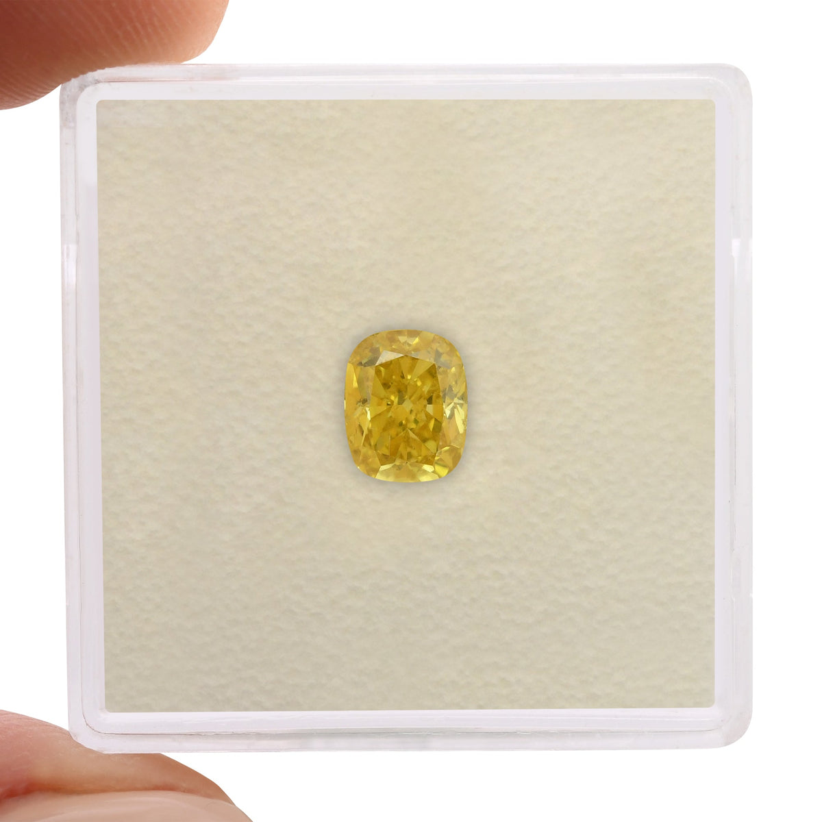 1.02 Carat Fancy Vivid Yellow Cushion Diamond SI1 GIA