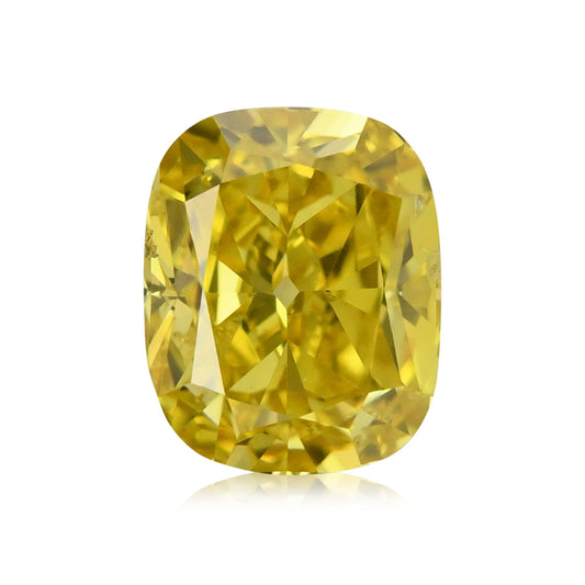 1,02 Karat Fancy Vivid Yellow Cushion Diamond SI1 GIA