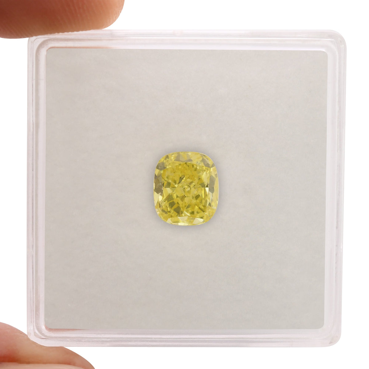 1.02 Carat Fancy Vivid Yellow Cushion Diamond SI2 GIA