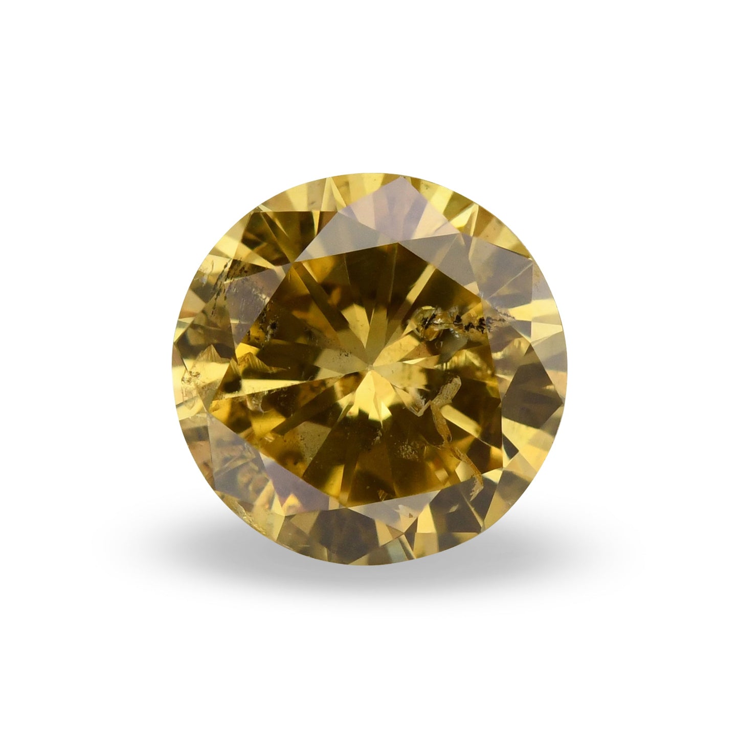 0,61 Karat Fancy Brownish Orange Yellow Round Brilliant (I2) GIA