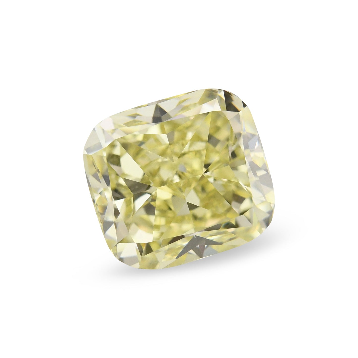 3,03 Karat Fancy Grayish Greenish Yellow Cushion Diamond SI1 GIA