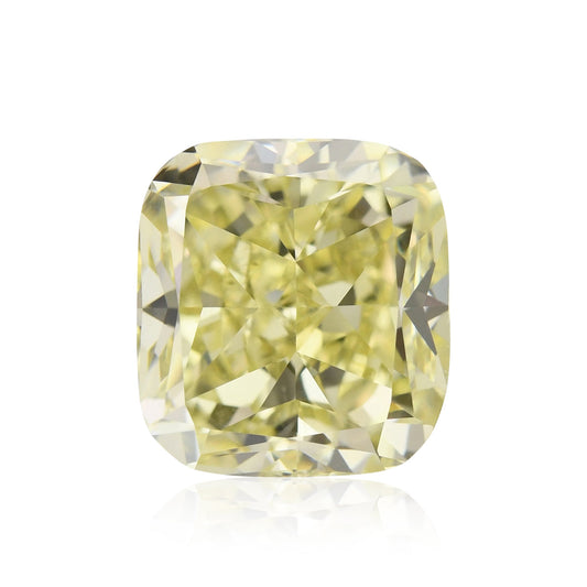 3,03 Karat Fancy Grayish Greenish Yellow Cushion Diamond SI1 GIA