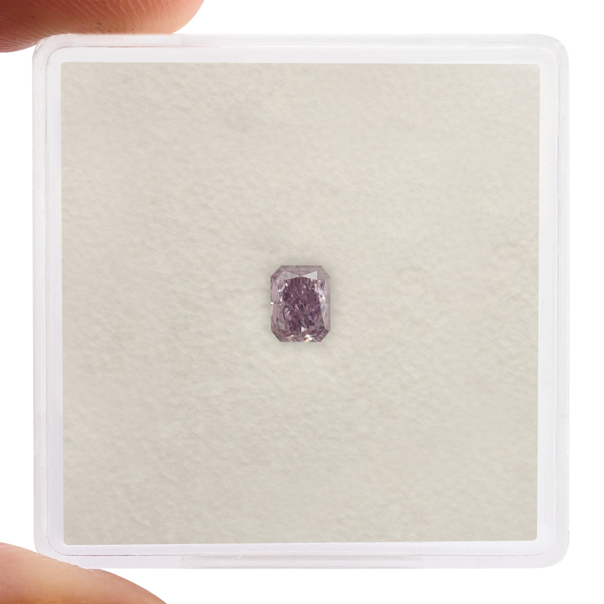 0.25 Carat Fancy Intense Pink Purple Radiant Diamond I1 GIA
