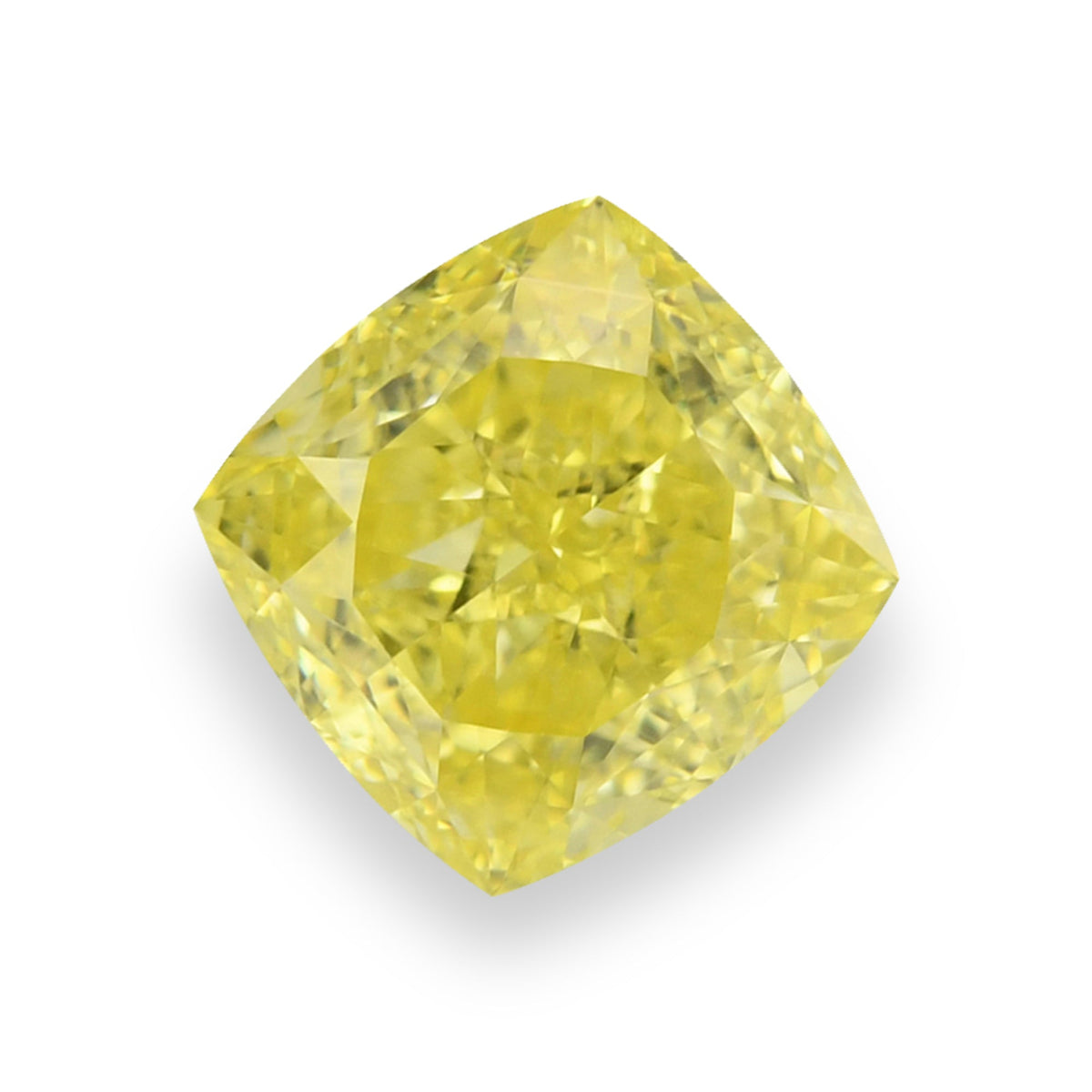 1.64 Carat Fancy Intense Yellow Cushion Diamond VS1 GIA