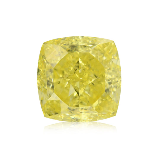 1,64 Karat Fancy Intense Yellow Cushion Diamond VS1 GIA